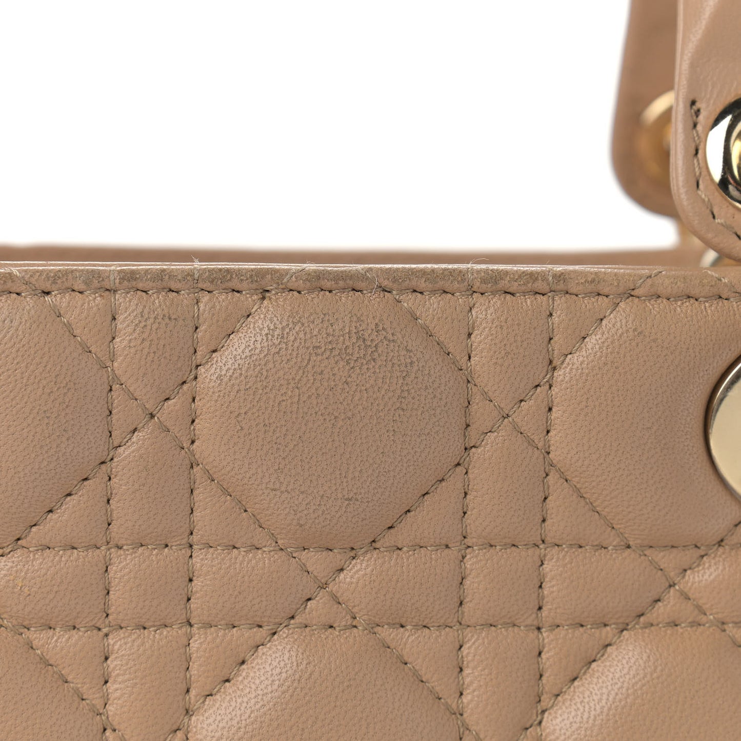 Lambskin Cannage Medium Lady Dior Beige