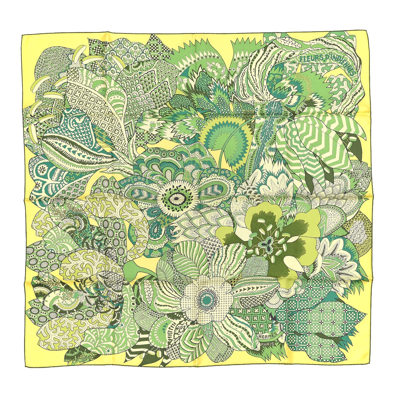 Hermes Silk Fleurs D Indiennes Scarf 90 1 of 5