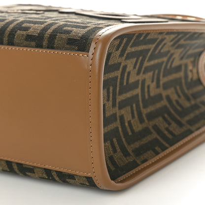 Fendi Fabric Jacquard FF 1974 Logo Small Fendi Sunshine Shopper Tote Tobacco Moro Sand 9 of 9