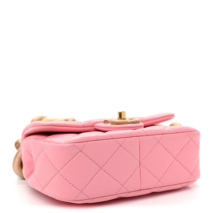 Chanel Lambskin Wenge Quilted Mini Fashion Wood Square Flap Pink 4 of 10