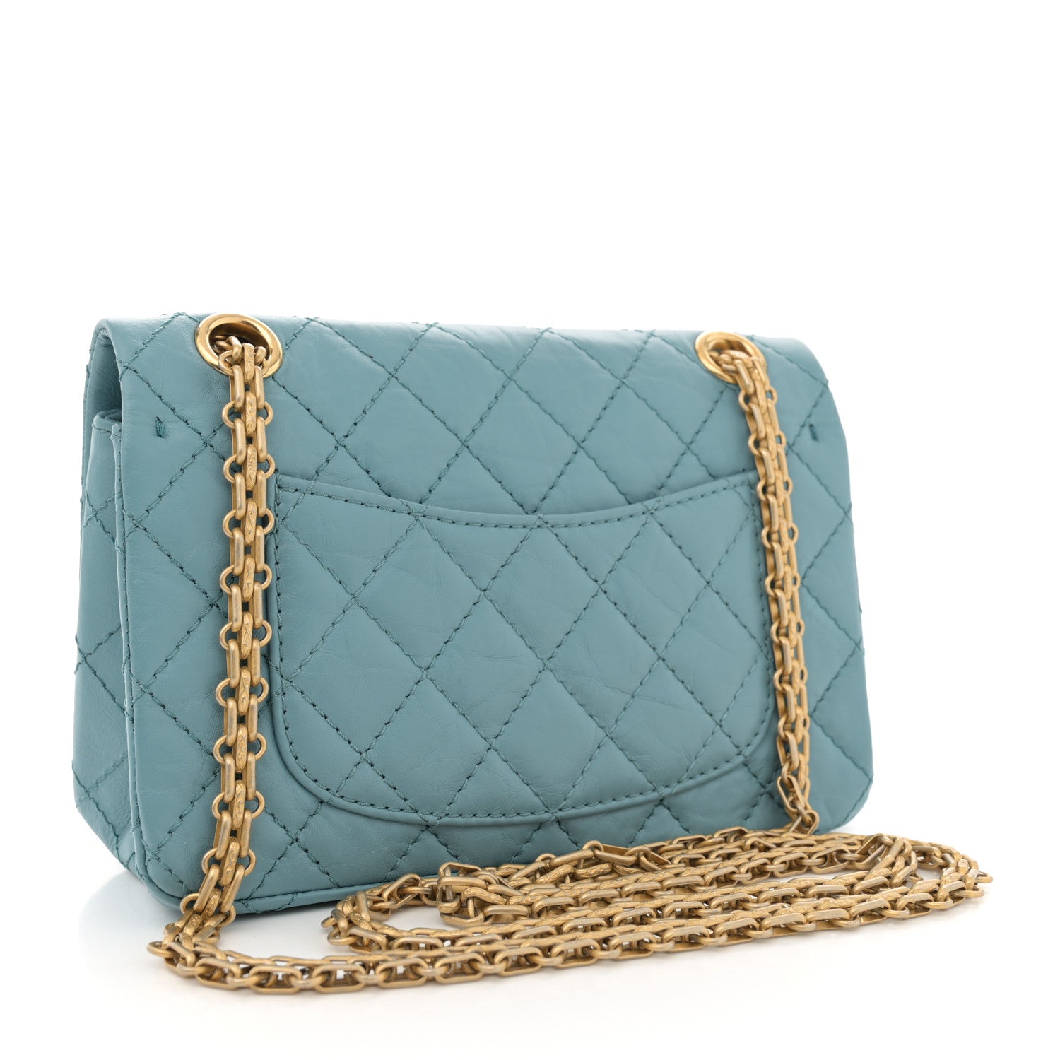Chanel Aged Calfskin Quilted 2.55 Reissue Mini Flap Blue 3 of 11
