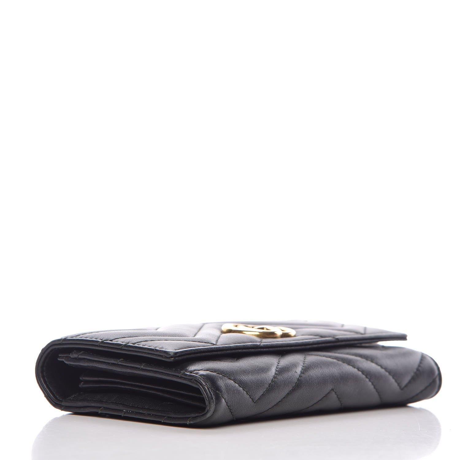 Gucci Calfskin Matelasse GG Marmont Continental Wallet Black 4 of 16