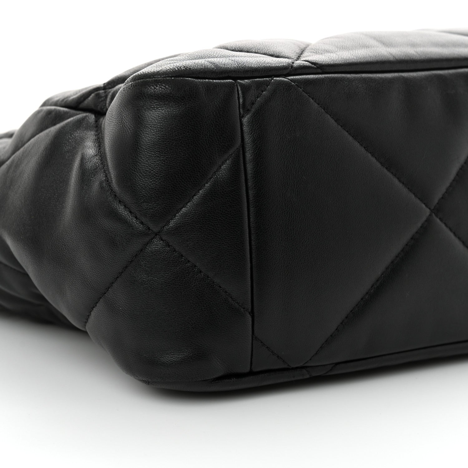 Chanel Lambskin Quilted Chanel 19 East West Shopping Bag Black 9 of 13