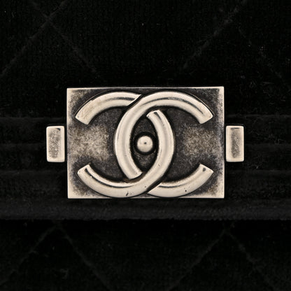 Chanel Velvet Quilted Boy Wallet On Chain WOC Black 14 of 15