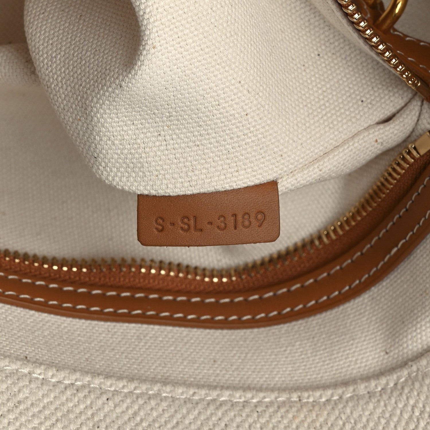 Celine Canvas Calfskin Horizontal Cabas Natural Tan 6 of 12