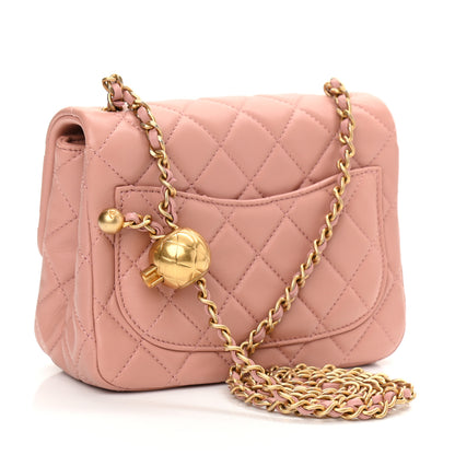 Chanel Lambskin Quilted Mini Pearl Crush Flap Dark Pink 2 of 8
