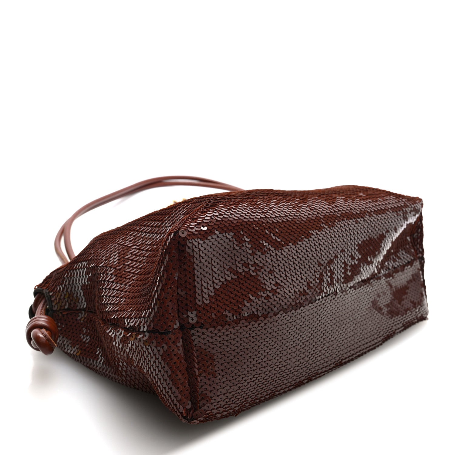 Loewe Sequin Medium Donut Chain Flamenco Knot Clutch Chocolate 4 of 10