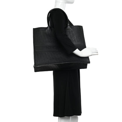 Christian Dior Oblique Calfskin Embossed Large Book Tote Black 2 of 10