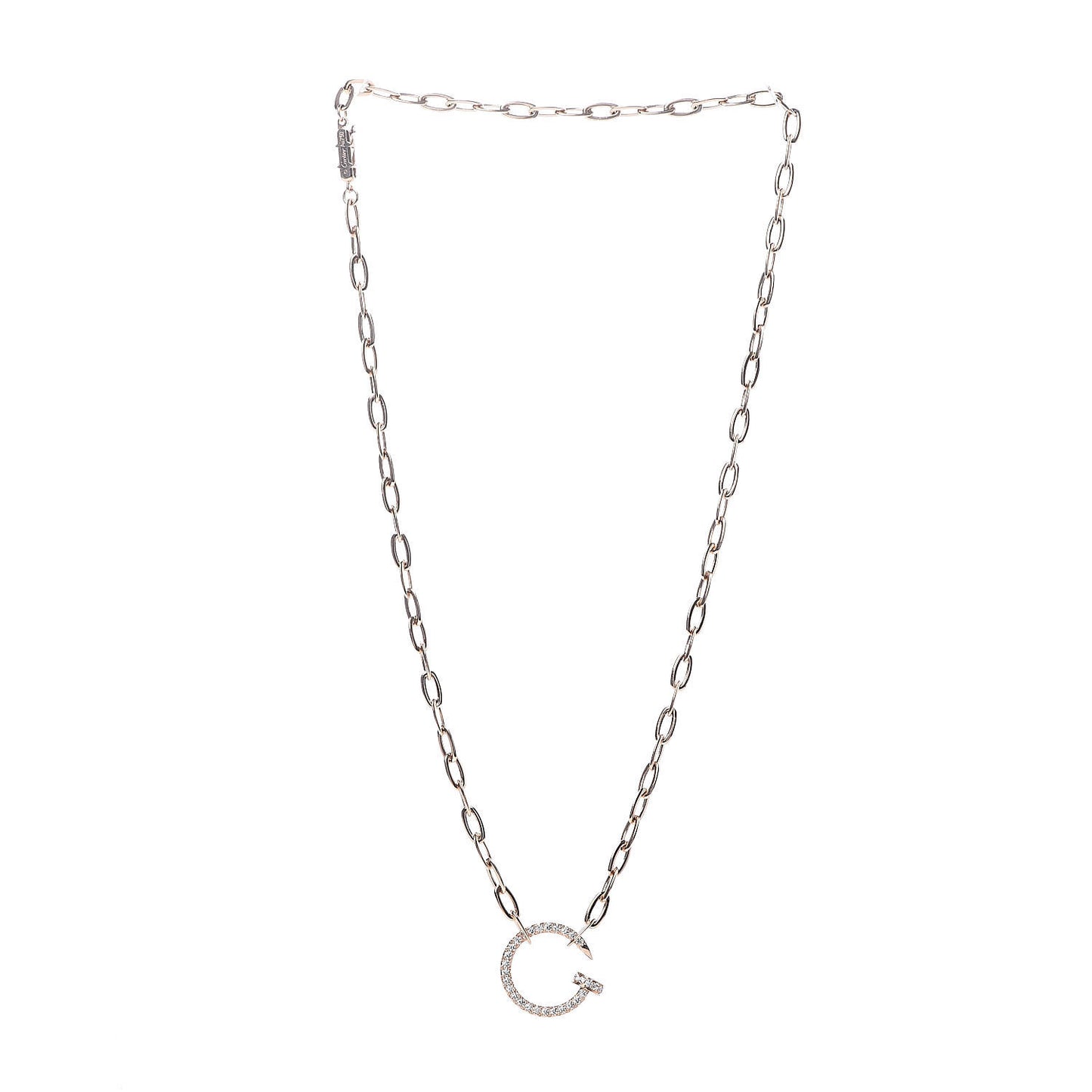 18K Pink Gold Diamond Juste Un Clou Chain Necklace