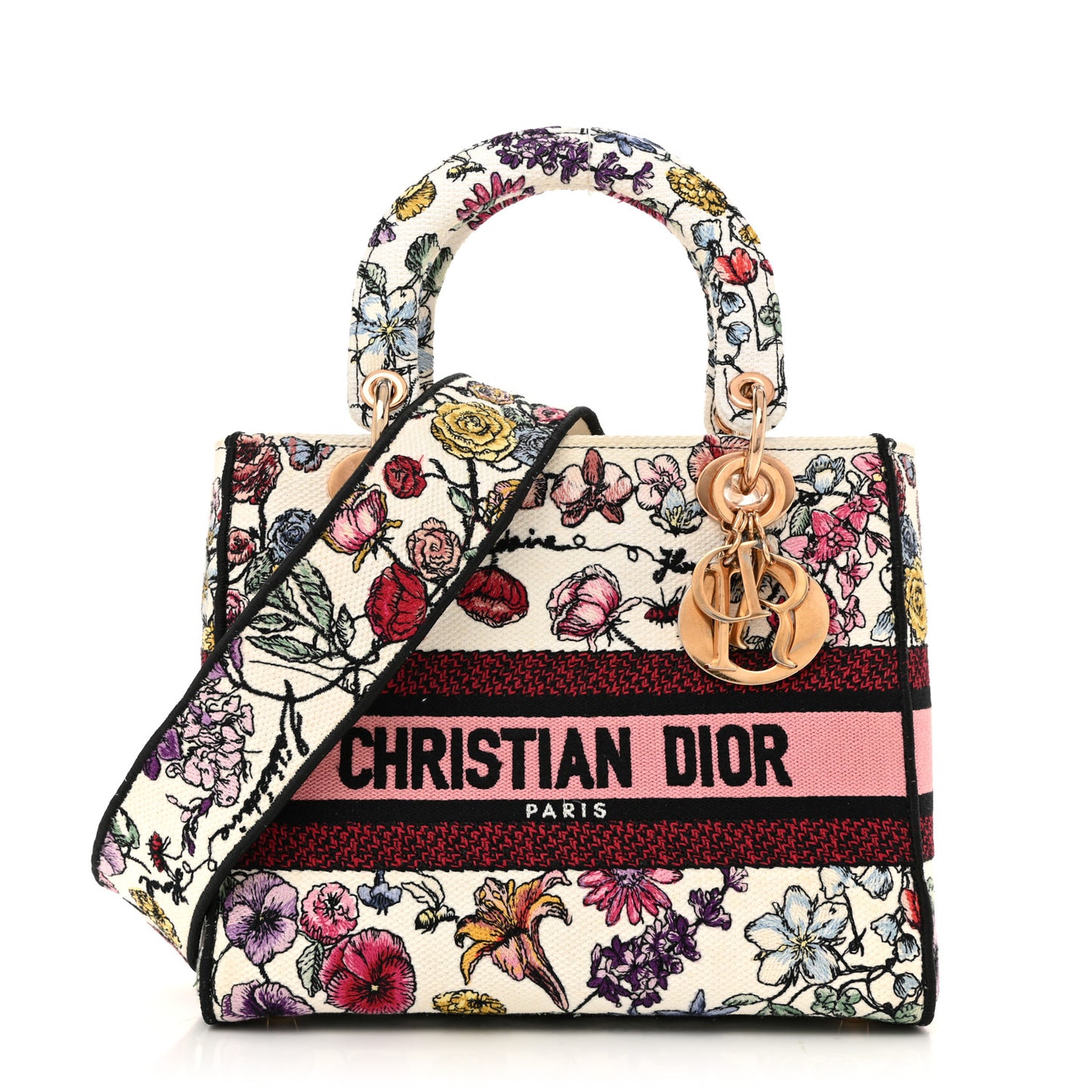 Canvas Florilegio Embroidered Medium Lady D-Lite White Multicolor