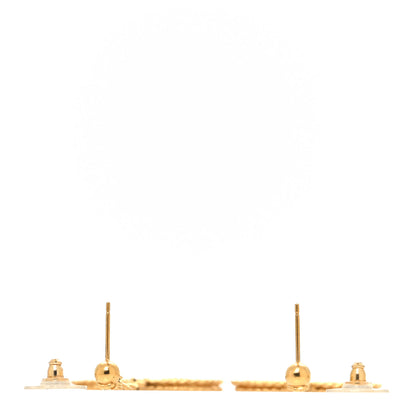Chanel CC Drop Earrings Matte Gold 3 of 4