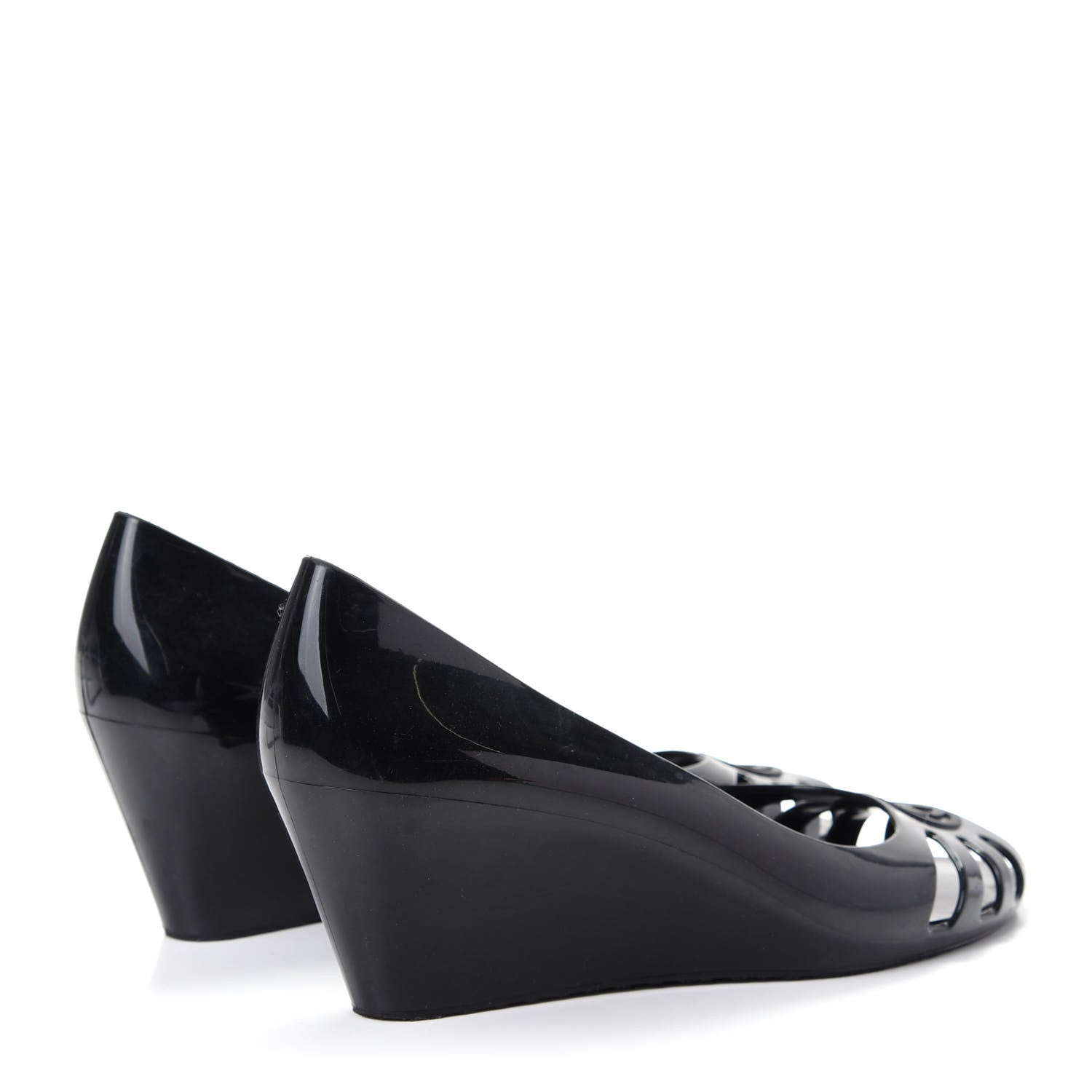 Gucci Rubber Jelly Marola Wedges 39 Black 4 of 10