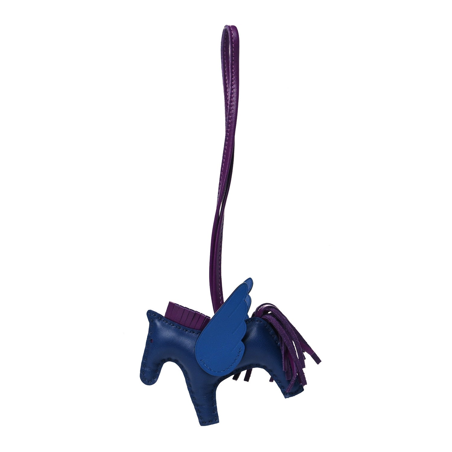 Hermes Milo Lambskin Grigri Rodeo Pegase Horse Bag Charm PM Bleu Saphir Violet Bleu France 1 of 6