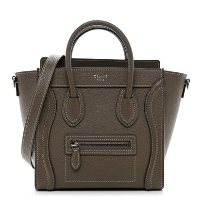 Celine Drummed Calfskin Nano Luggage Souris 1 of 13
