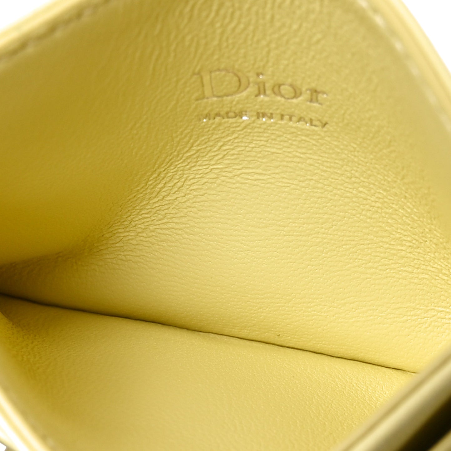 Lambskin Cannage Lady Dior Fressia Card Holder Mimosa