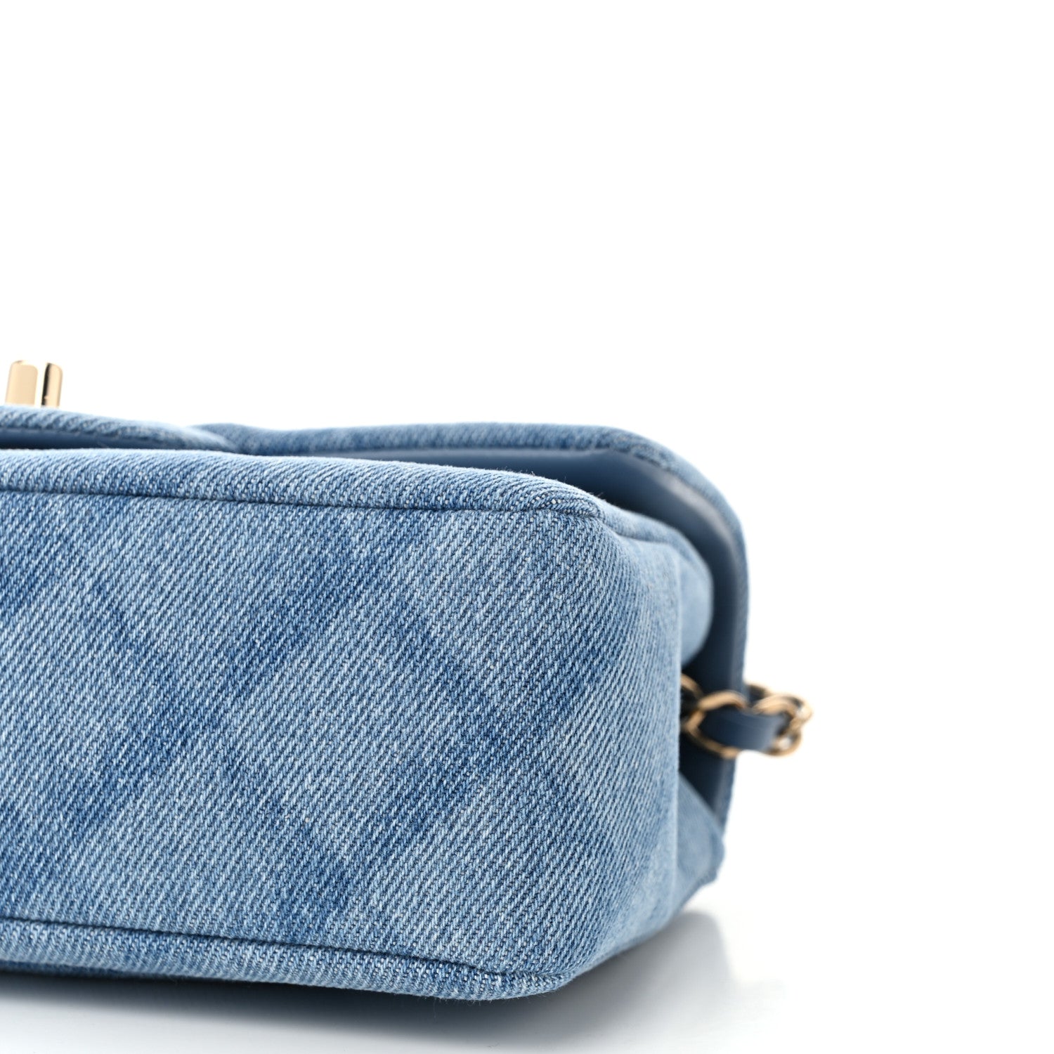 Chanel Printed Denim Quilted Mini Rectangular Flap Light Blue 10 of 11