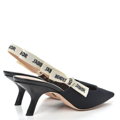 Christian Dior Technical Canvas Ribbon J Adior Slingback 65mm Pumps 40 Black 4 of 9