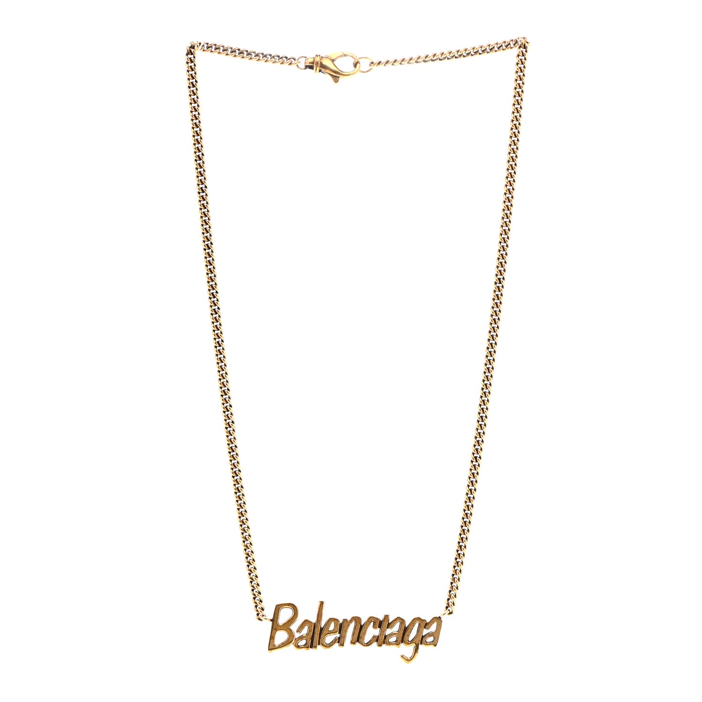 Metal Logo Necklace Gold