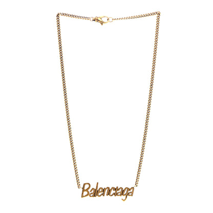 Balenciaga Metal Logo Necklace Gold 3 of 7