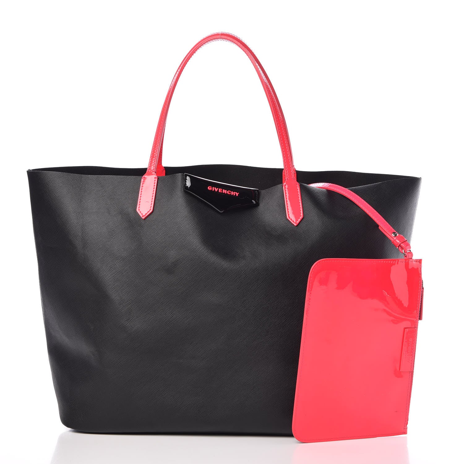 Givenchy Calfskin Large Antigona Tote Black Neon Pink 3 of 12