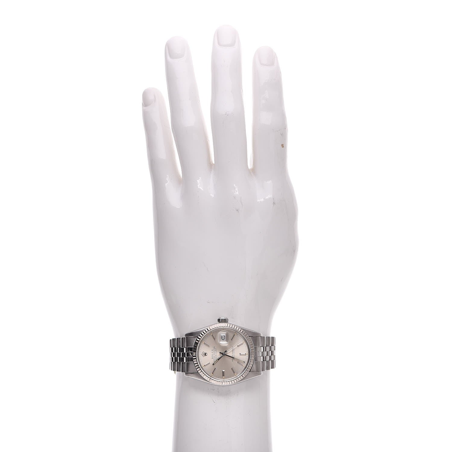 Rolex Stainless Steel 18K White Gold 36mm Oyster Perpetual Datejust Watch Silver 16014 2 of 8