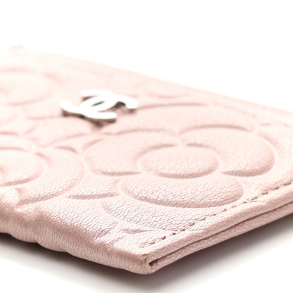 Chanel Goatskin Camellia Embossed Card Holder Light Pink 10 of 12