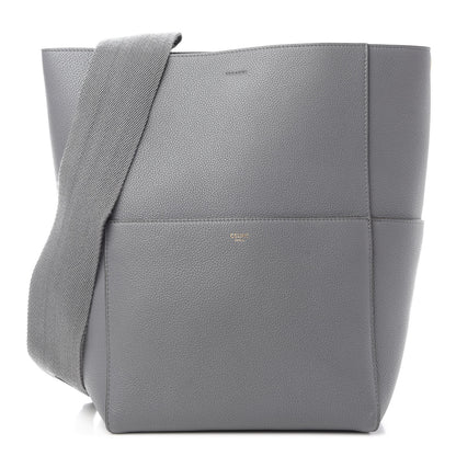 Celine Soft Grained Calfskin Sangle Bucket Bag Grey 1 of 11