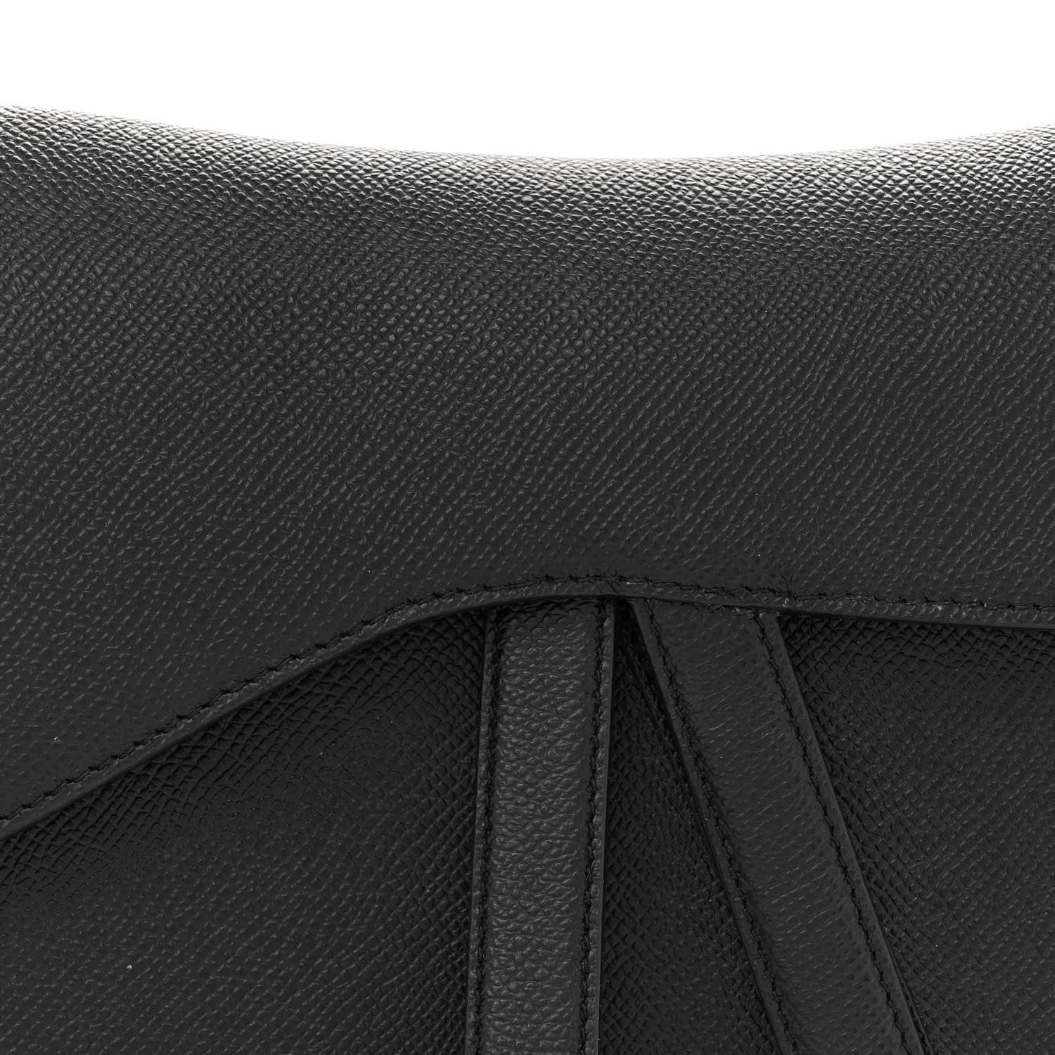 Christian Dior Grained Calfskin Saddle Bag Black 8 of 12