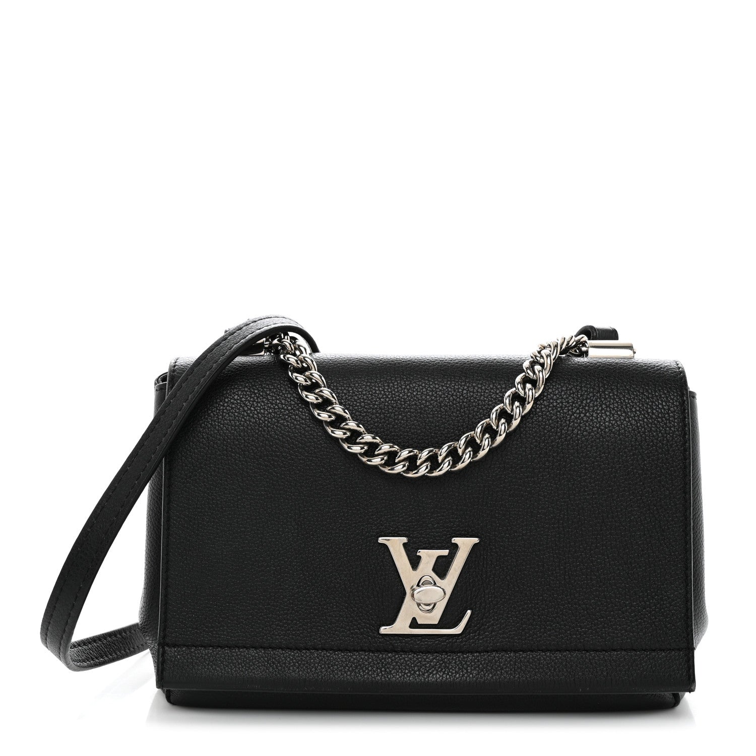 Louis Vuitton Calfskin Lockme II Chain Bag BB Black 1 of 11