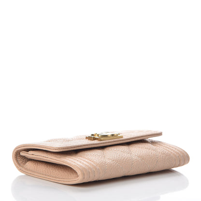 Chanel Caviar Quilted Boy Card Holder Wallet Light Beige 4 of 11