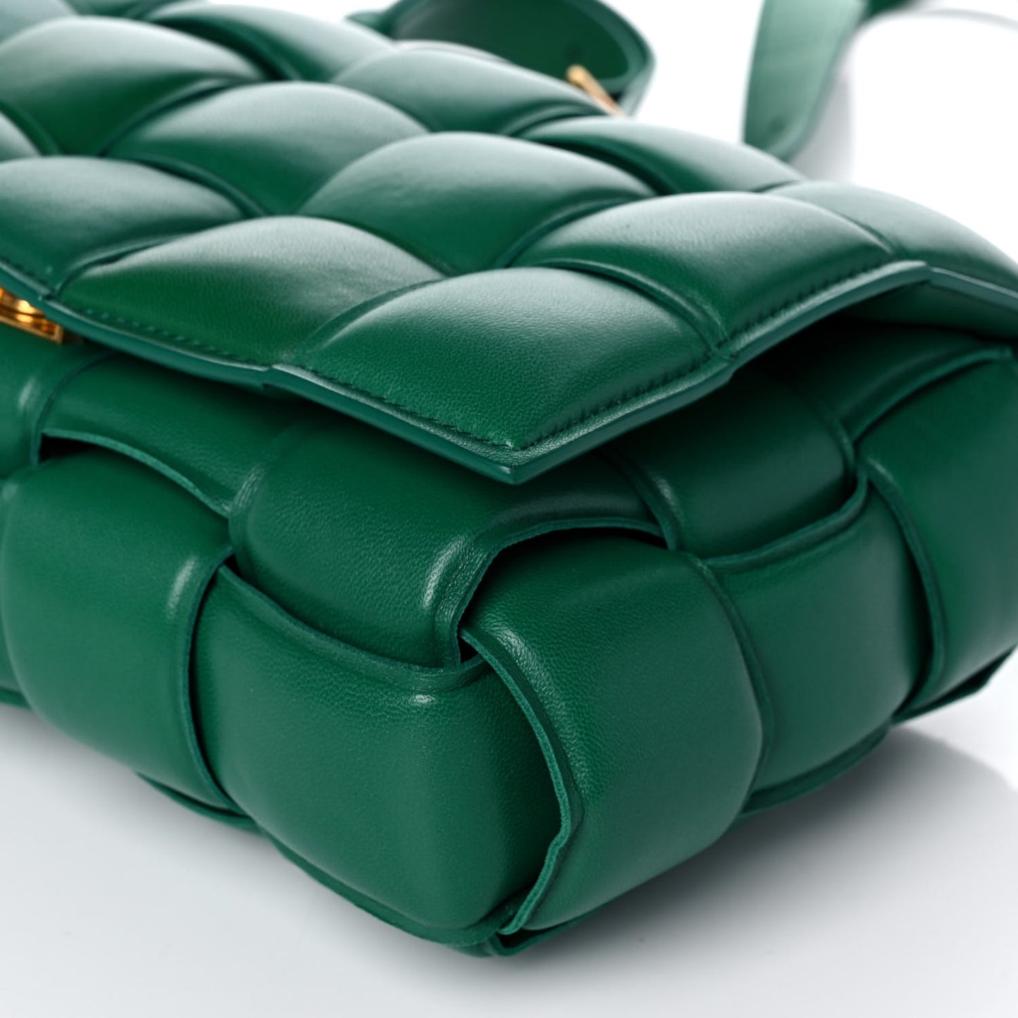 Nappa Maxi Intreccio Padded Cassette Crossbody Bag Racing Green