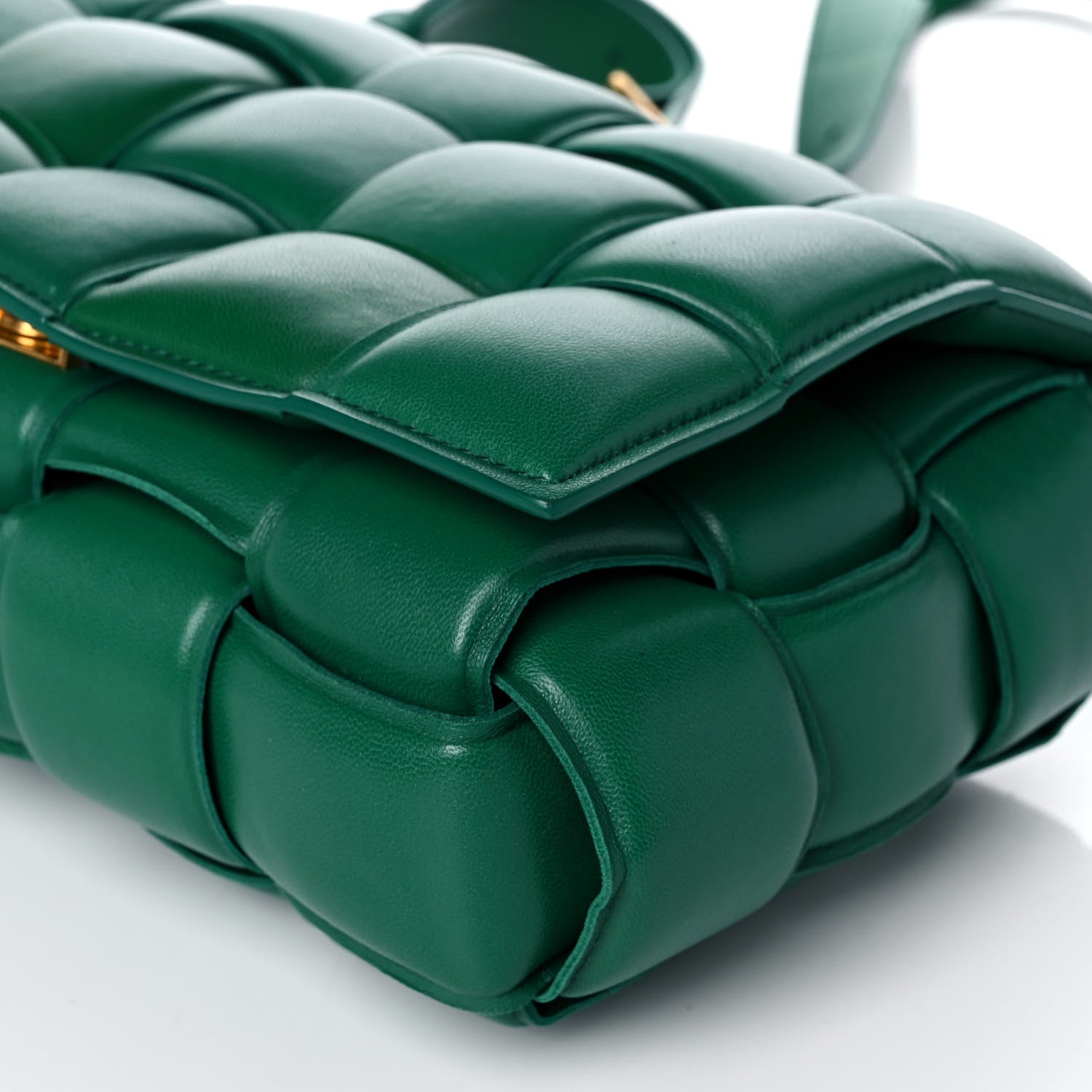 Bottega Veneta Nappa Maxi Intreccio Padded Cassette Crossbody Bag Racing Green 8 of 9
