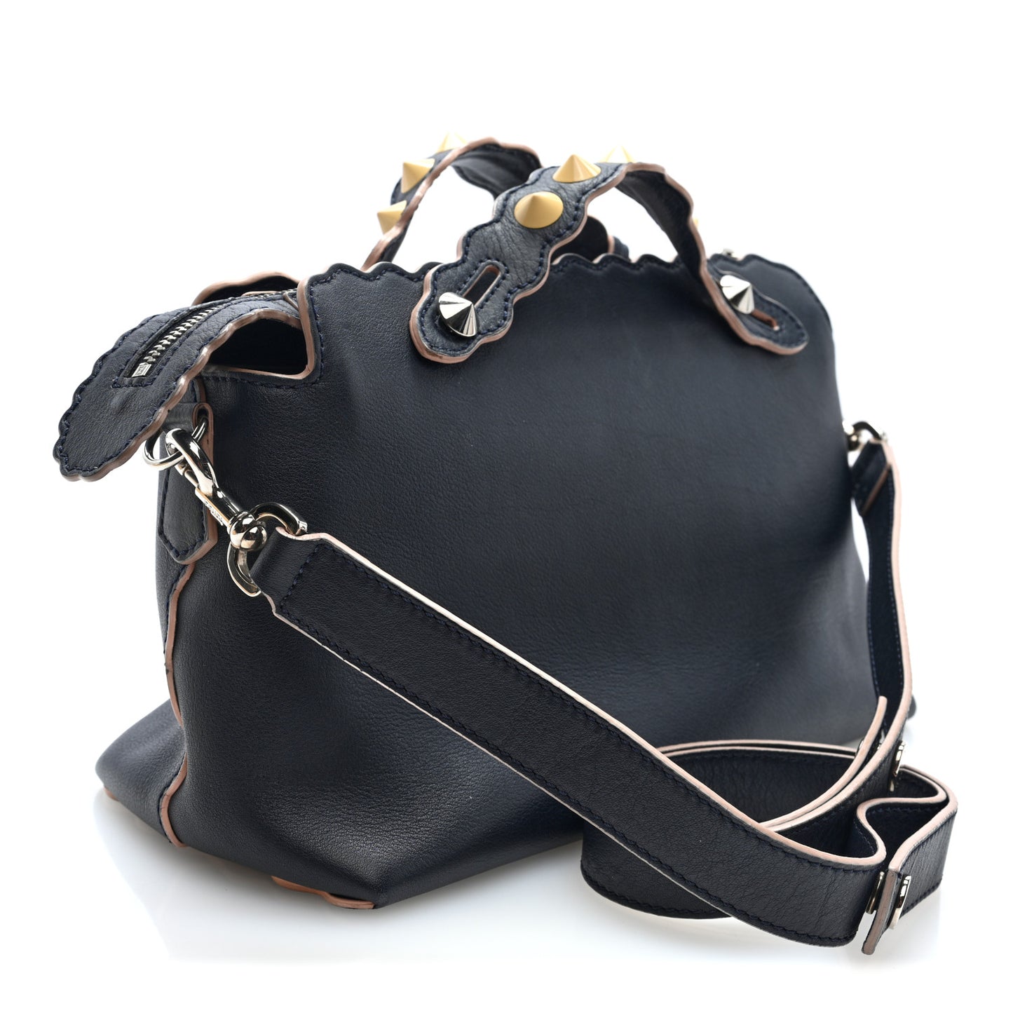 Vitello Dolce Scalloped Studded Medium By The Way Boston Bag Blu Notte