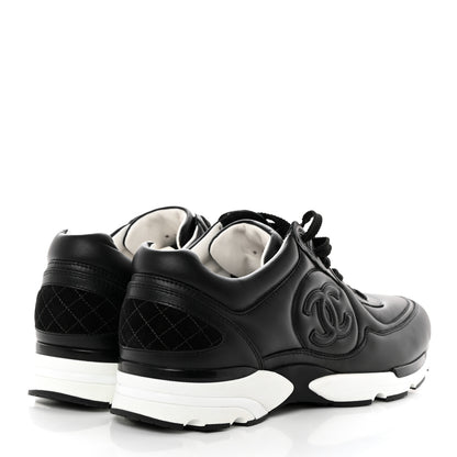 Chanel Calfskin CC Sneakers 40.5 Dark Grey 4 of 8