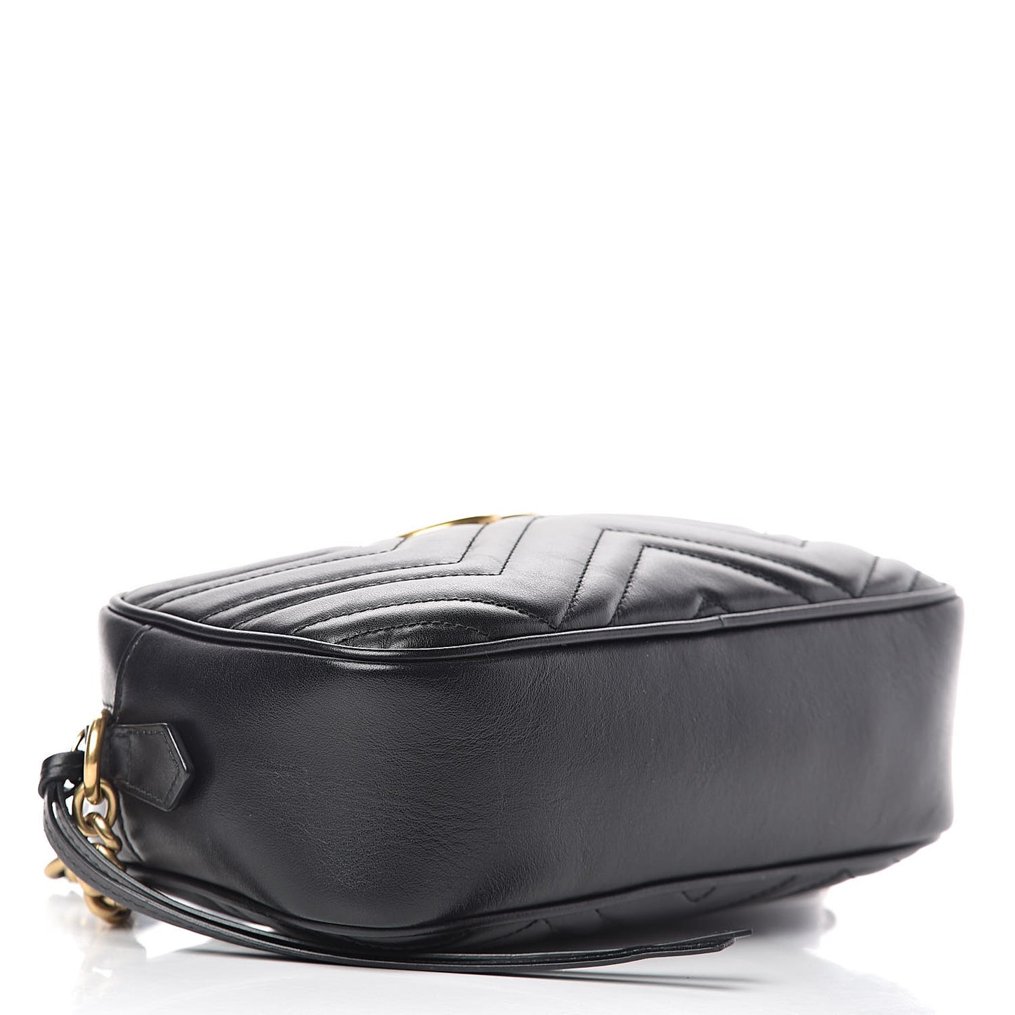 Calfskin Matelasse Small GG Marmont Chain Shoulder Bag Black