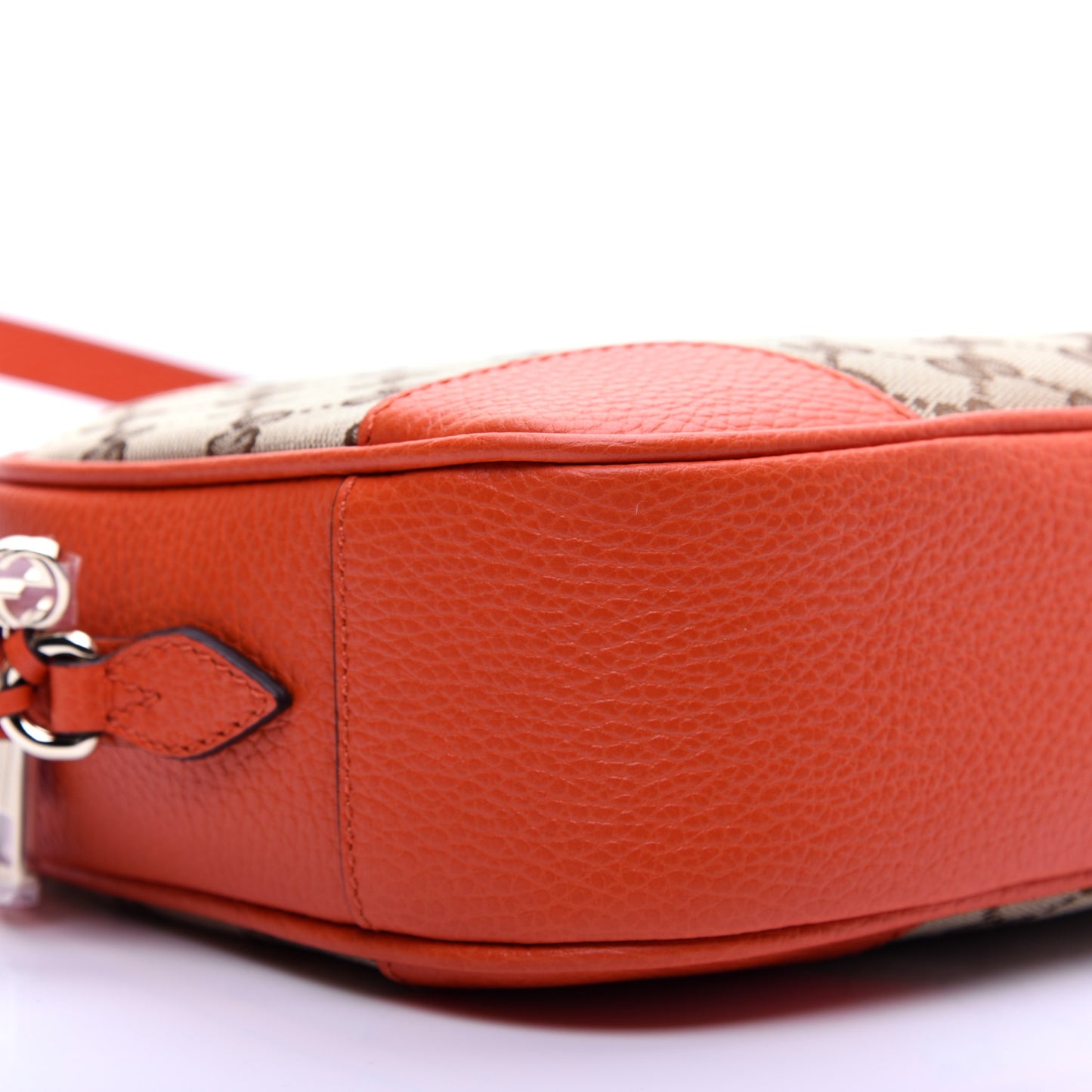 Monogram Dollar Calfskin Mini Bree Messenger Bag Beige Ebony Sun Orange