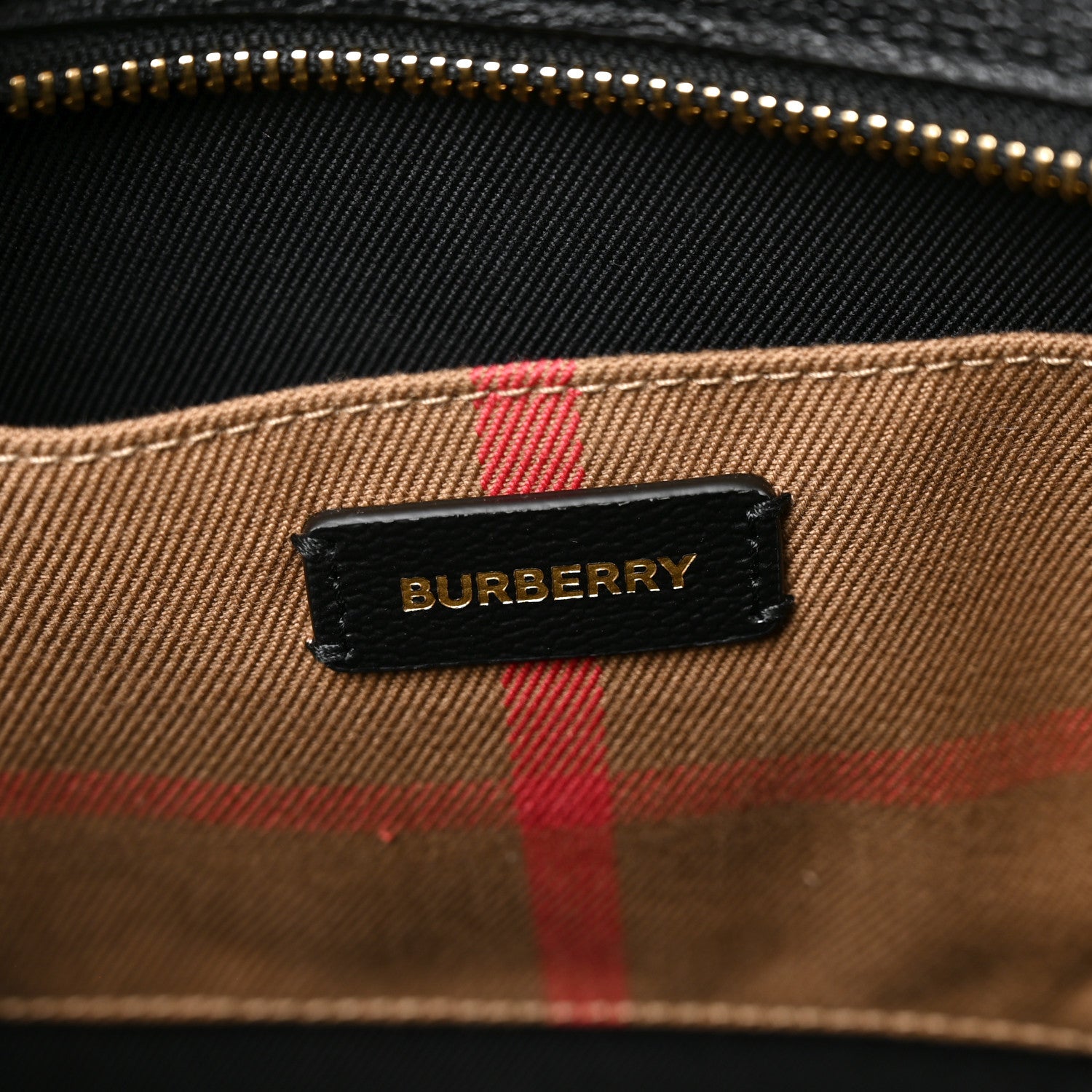 Burberry Calfskin Mega Check Small Banwell Tote Black 5 of 8