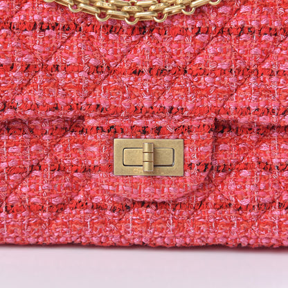 Chanel Tweed Quilted Mini 2.55 Reissue Flap Red Ecru Black 8 of 11