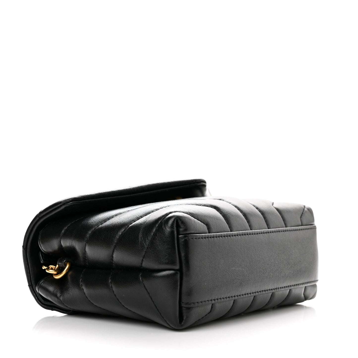 Calfskin Y Quilted Monogram Toy Loulou Crossbody Bag Black