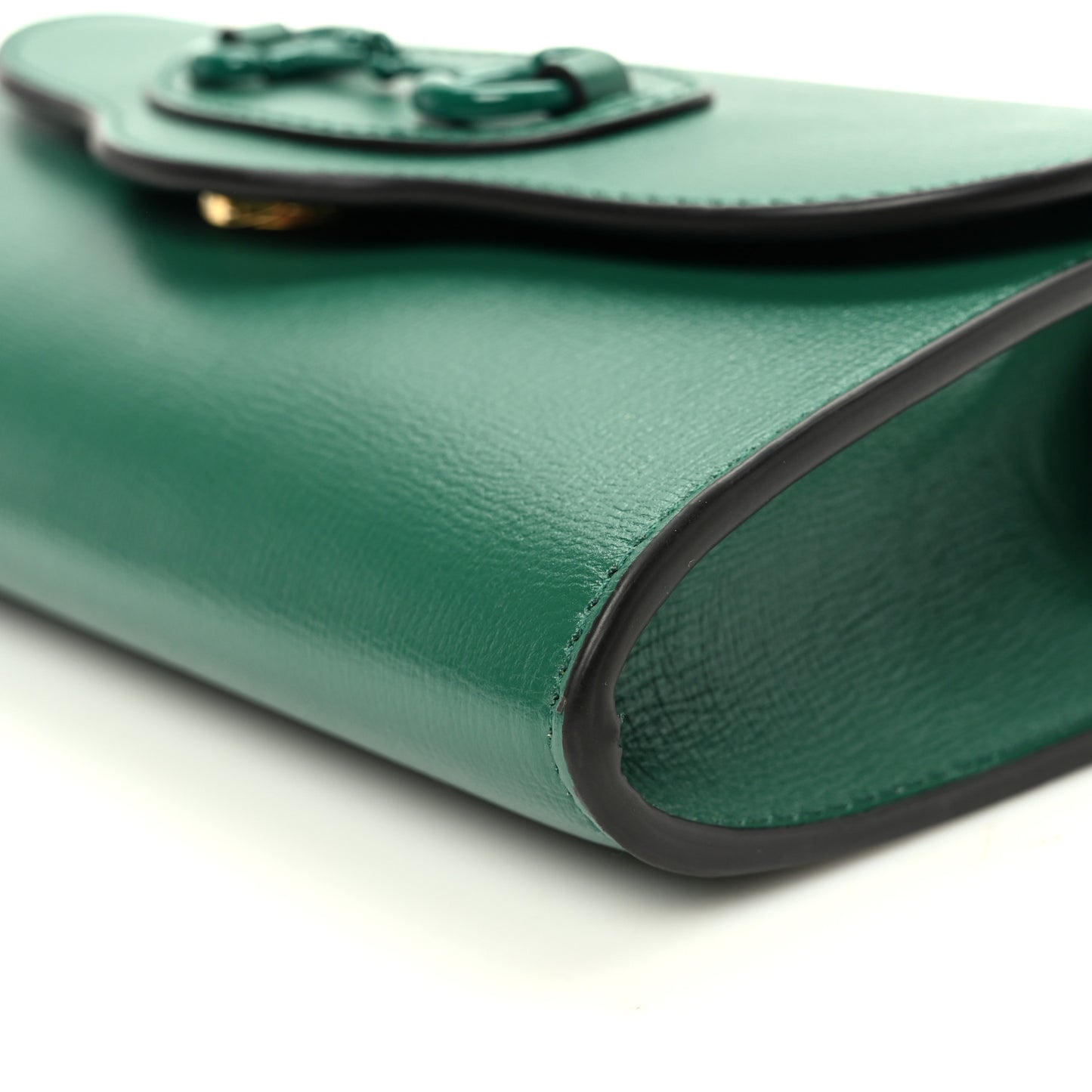 Azalea Calfskin Web Monochrome Mini Horsebit 1955 Chain Shoulder Bag Emerald