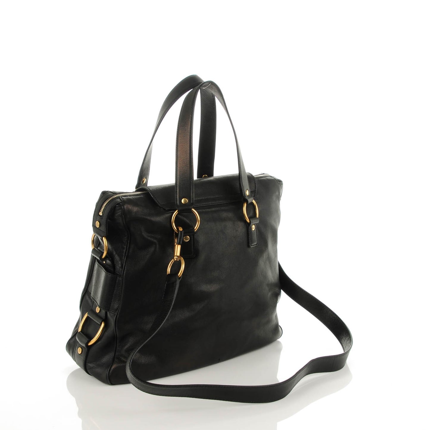 Calfskin Muse Messenger Bag Black