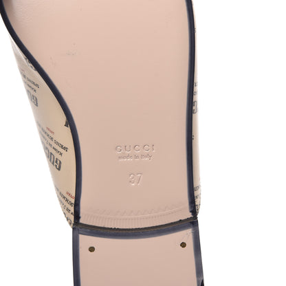 Gucci Calfskin Stamp Print Womens Princetown Slippers 37 Soy Black 6 of 10
