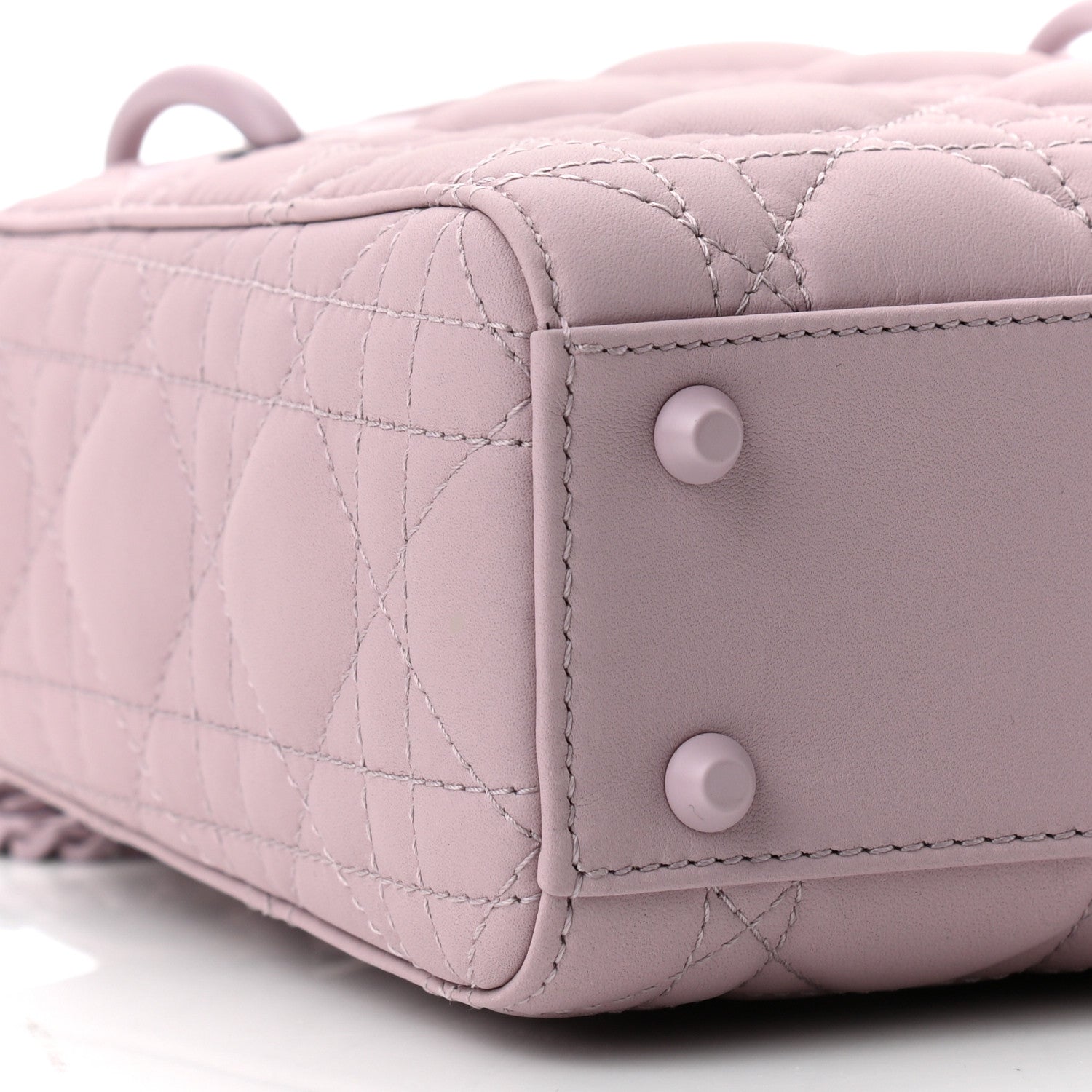 Christian Dior Ultra Matte Calfskin Cannage Mini Lady Dior Lavender 9 of 11
