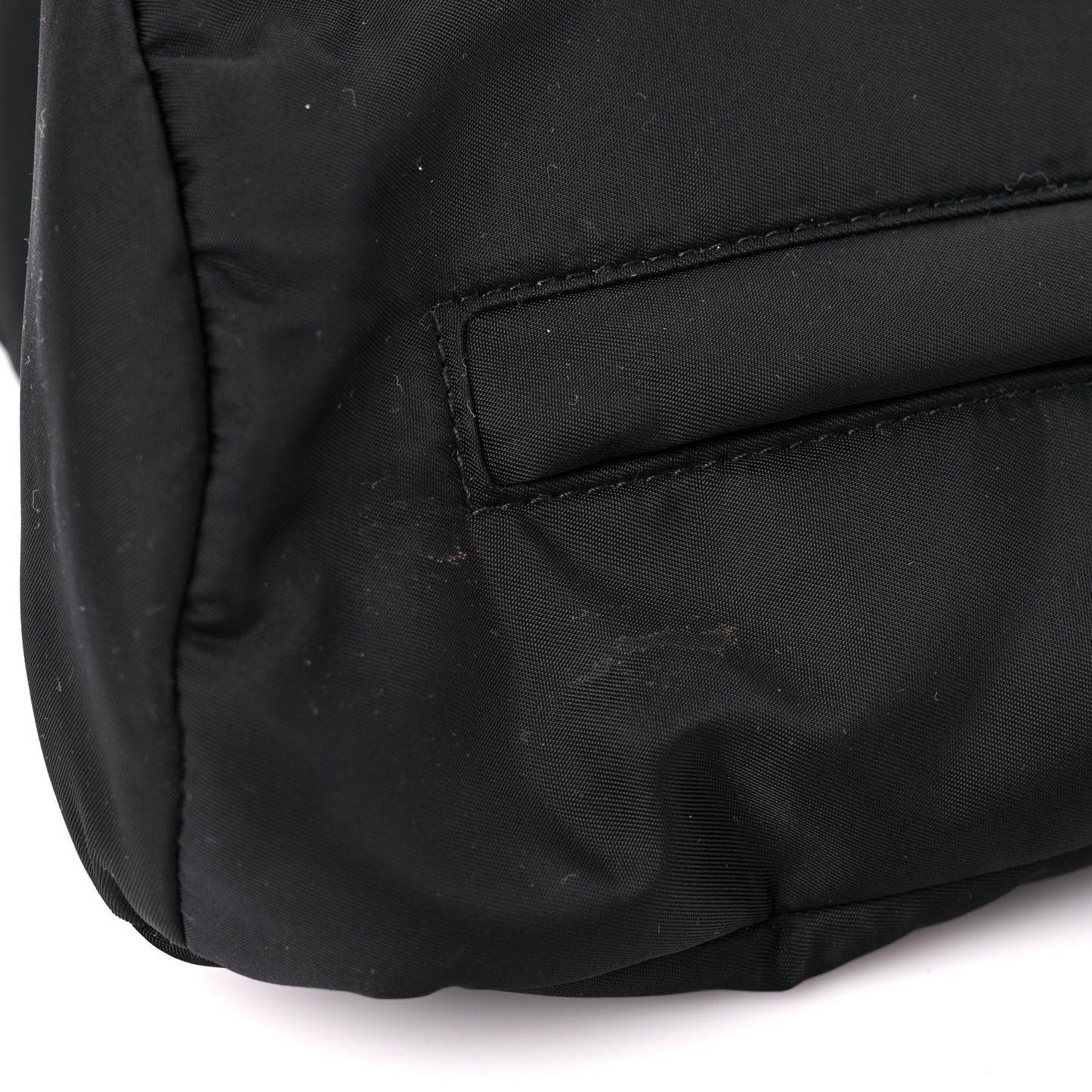 Re-Nylon Vitello Metal Triangle Logo Sling Backpack Black