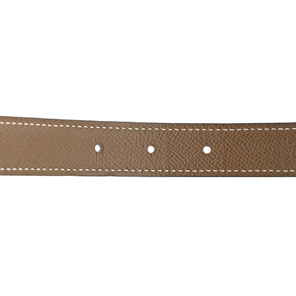 Hermes Swift Epsom 24mm Mini Constance H Belt 85/34 Black Etoupe 4 of 9