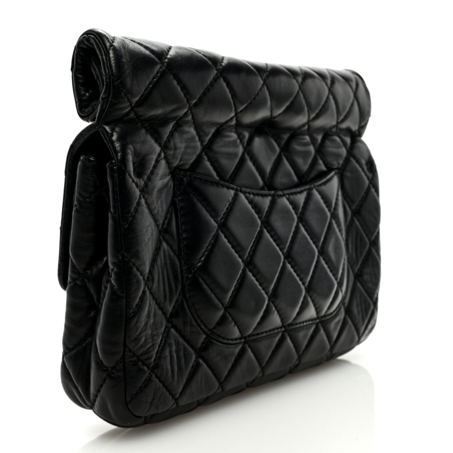 Lambskin Quilted Large Roll 2.55 Reissue Clutch Black