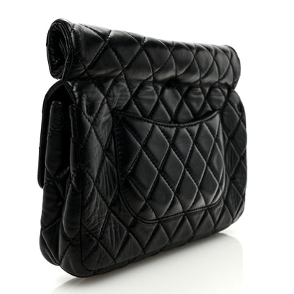 Chanel Lambskin Quilted Large Roll 2.55 Reissue Clutch Black 3 of 7