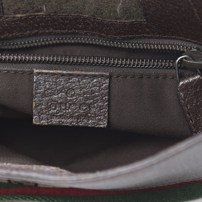 Gucci GG Monogram Web Messenger Crossbody Bag Dark Brown 5 of 14