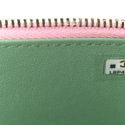 Chanel Lambskin Quilted Small Top Handle Vanity Case With Chain  Lilac Light Green 7 of 11