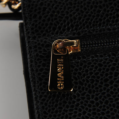 Chanel Caviar Timeless CC Wallet On Chain WOC Black 6 of 10